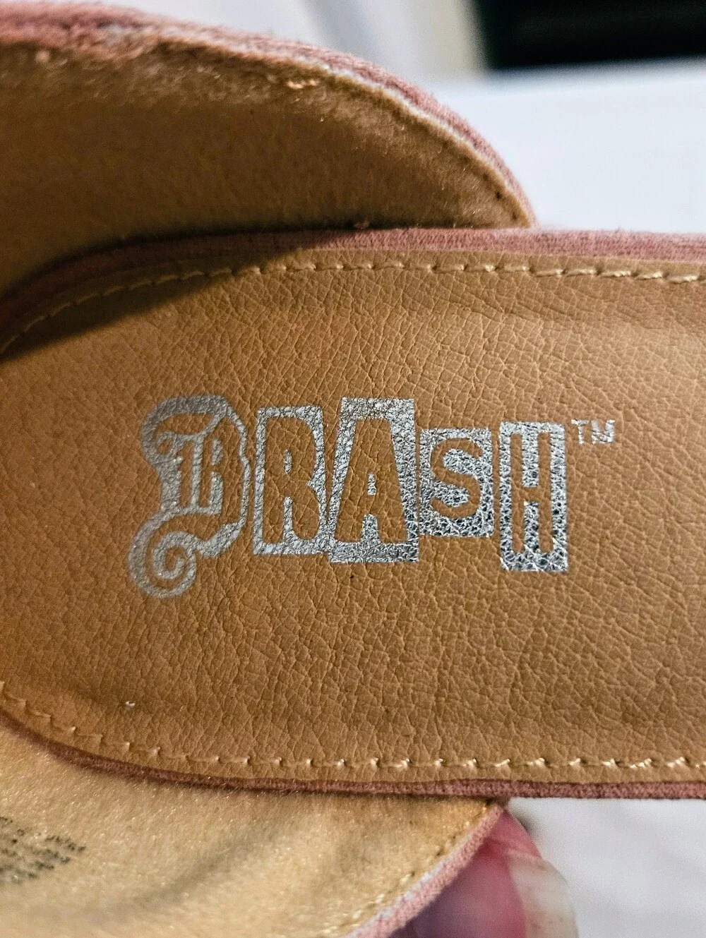 Brash Escape Dusty Rose Mauve Faux Suede Espadrille Wedge Sandals Ankle Tie 7.5